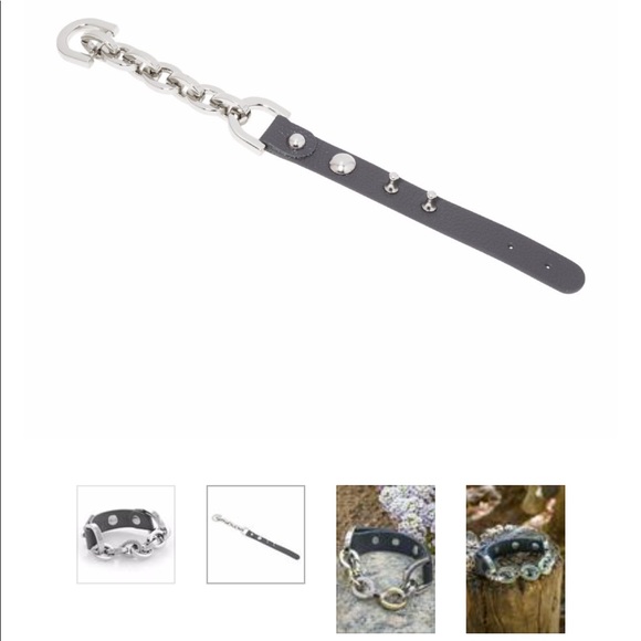 NWT MASSI LEATHER EQUESTRIAN BRACELET (GREY/SILVER - Picture 4 of 4